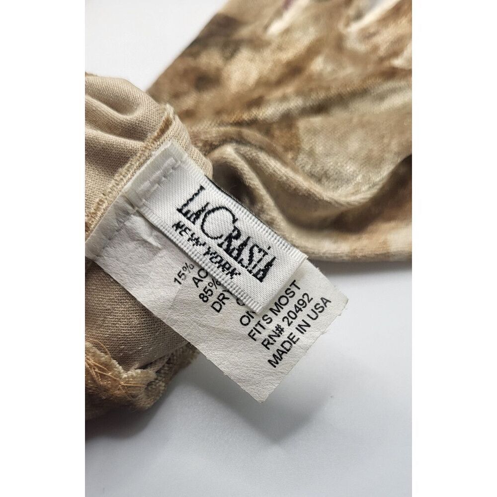 La Casia Made in USA Velvet Gloves Floral Earth Tones - Picture 3 of 4